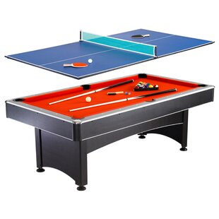 HATHAWAY GAMES Hathaway Maverick Deluxe 7 Ft Pool Table, with Ping Pong Multi Game Combo Tables for Family Recreation Game Rooms – Includes Billiard Balls, Cues, Paddles, Brush & More