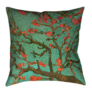 ARTVERSE Vincent Van Gogh Floral Cotton Reversible Throw Pillow