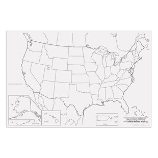 Pacon Corporation 4'' W x 48.75'' H Dry Erase And Laminated U.S. Map