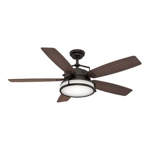 CASABLANCA FAN 56" Caneel Bay 5 - Blade Outdoor Standard Ceiling Fan with Wall Control and Light Kit Included