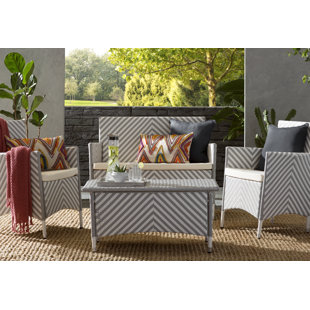 MISTANA Sarenac 4-Seater Rattan Sofa Set