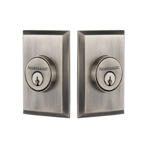 Nostalgic Warehouse New York Plate Double Cylinder Deadbolt