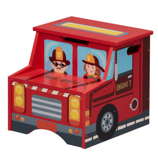 FANTASY FIELDS BY TEAMSON KIDS Little Fire Fighters Step Stool with Storage