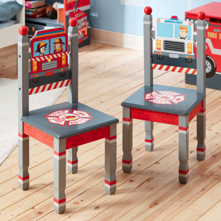 FANTASY FIELDS BY TEAMSON KIDS Little Fire Fighters Kids Desk / Activity Chair Set