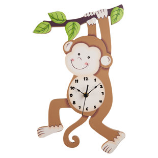 FANTASY FIELDS BY TEAMSON KIDS Fantasy Fields Sunny Safari Monkey Wall Clock