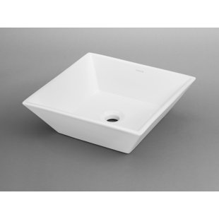 Ronbow Formation 16.25'' Ceramic Square Vessel Bathroom Sink