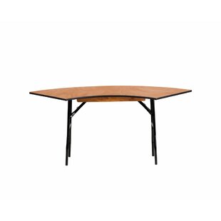 OFFEX Serpentine Solid Wood Semi-Circle Folding Table