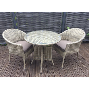 HOKKU DESIGNS Round 2 - Person 60cm Long Bistro Set with Cushions