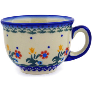 POLMEDIA Polish Pottery Spring Flowers Coffee Mug
