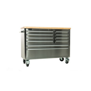 WFX UTILITY™ Yosef 48'' W 8 -Drawer Stainless Steel Bottom Rollaway Chest with Wheels