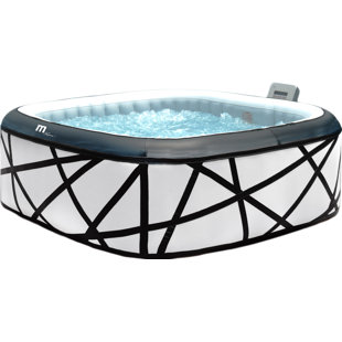 MSPA USA 4 - Person 132 - Jet Square Inflatable Hot Tub in Black/White