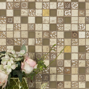 ABOLOS Monarchy 1" x 1" Travertine Grid Mosaic Wall & Floor Tile
