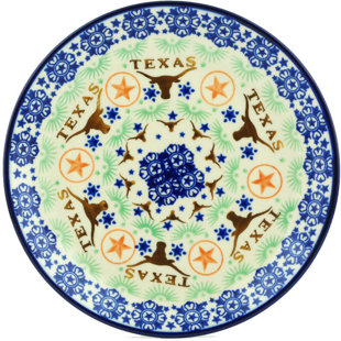 POLMEDIA Texas State Stoneware Decorative Plate 1