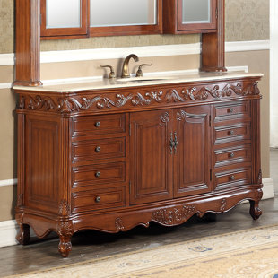 ETTA AVENUE™ Scarlotta 60'' Free Standing Single Bathroom Vanity with Marble Top