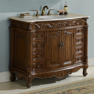 ETTA AVENUE™ Macathurn 48'' Single Bathroom Vanity with Marble Top