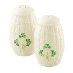 Belleek Group Shamrock Salt and Pepper Set (Set of 2)