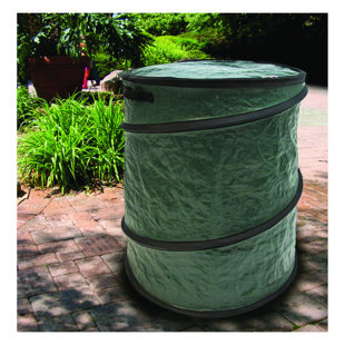 REDMON Green Culture Fabric Manual Lift Curbside Trash & Recycling Bin - 42 Gallons