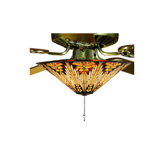 MEYDA LIGHTING Meyda Tiffany & Stained Glass 17'' 3 - Light Yellow Bowl Ceiling Fan Light Kit