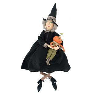 GATHERED TRADITIONS BY JOE SPENCER Marleigh Witch and Pumpkin Joe Spencer Gathered Traditions Halloween Art Doll Figure