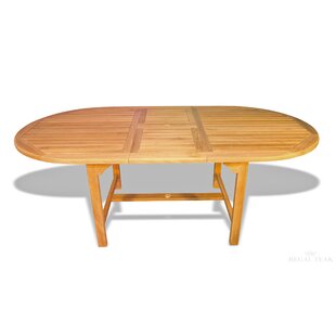 REGAL TEAK Extendable Oval Teak Outdoor Folding Dining Table