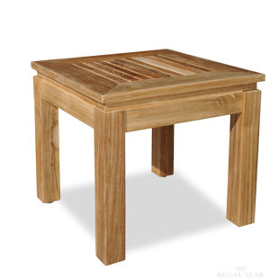 REGAL TEAK Square Teak Outdoor Side Table