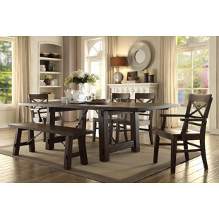 LAUREL FOUNDRY MODERN FARMHOUSE® Vogan 6 - Piece Extendable Trestle Dining Set