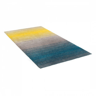 CARACELLA Teppich Dinar in Grau / Blau / Gelb