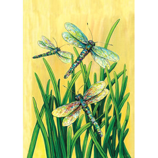 TOLAND HOME GARDEN Dragonflies in Flight 2-Sided Polyester 40 x 28 in. House Flag