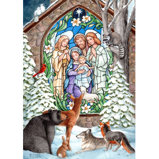TOLAND HOME GARDEN Winter Nativity 28 x 40 inch House Flag