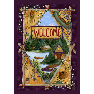 TOLAND HOME GARDEN Lakeside Welcome 2-Sided Polyester 40 x 28 in. House Flag