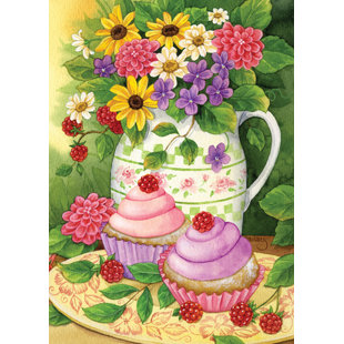 TOLAND HOME GARDEN Garden Cupcakes 28 x 40 inch House Flag