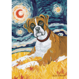 TOLAND HOME GARDEN Van Growl-Boxer 28 x 40 inch House Flag