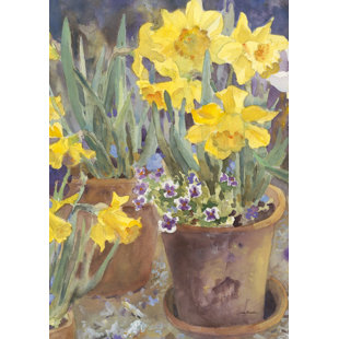TOLAND HOME GARDEN Potted Daffodils 28 x 40 inch House Flag