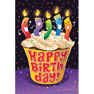 TOLAND HOME GARDEN Double Sided 40'' H x 28'' W Polyester Birthday House Flag