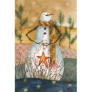 TOLAND HOME GARDEN Americana Snowman Polyester 18 x 12.5 in. Garden Flag