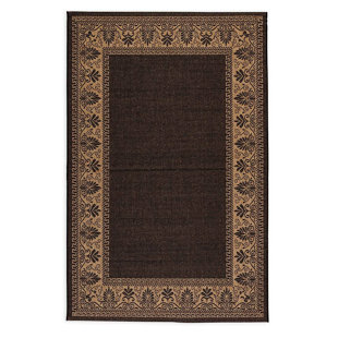 PLOW & HEARTH Veranda Flatweave Brown Area Rug