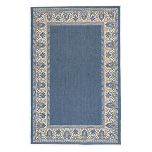 PLOW & HEARTH Veranda Flatweave Blue Area Rug