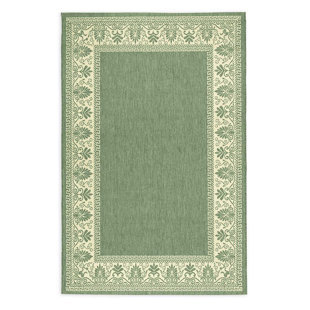 PLOW & HEARTH Veranda Green/Cream Indoor / Outdoor Area Rug