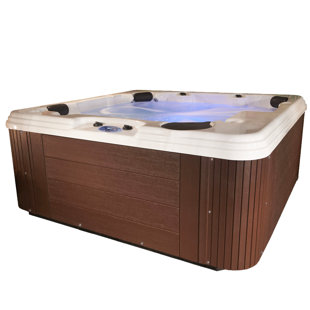 AQUALIFE® BY STRONG SPAS® Restore LS 6-Person Lounger 100 Port, 50 Jet Stainless Jet Hot Tub with Heater, Ozone and Waterfall
