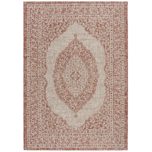WORLD MENAGERIE Auburn Beige/Terracotta Indoor/Outdoor Rug