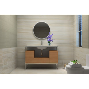 ANCERRE DESIGNS Tory 48'' Single Bathroom Vanity with Solid Surface Top with Mirror