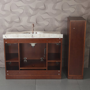 LEGION FURNITURE Solid Wood Freestanding Bathroom Cabinet
