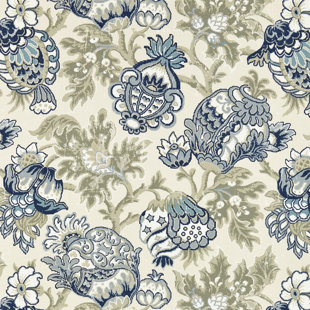 THE HOUSE OF SCALAMANDRE Merchante Canterbury Linen Print Fabric
