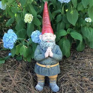 HOMESTYLES Old World Gnomes Mordecai Praying Hands Gnome Garden Statue