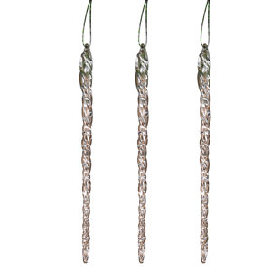 GERSON INTERNATIONAL 20 Pack Hanging Glass Icicle Ornaments Set Of 3