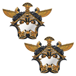 DESIGN TOSCANO Temple Of Karnak Plaque Handmade Religious & Spiritual Wall Decor on Polyresin (Set of 2)