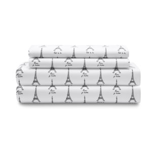 ELITE HOME PRODUCTS Paris Print Sheet Set