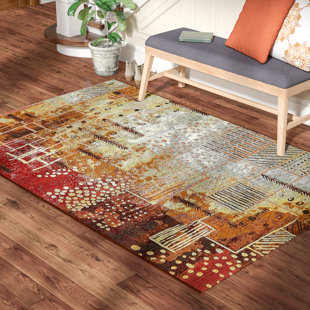 UNION RUSTIC Dimond Power Loom Yellow/Brown Indoor/Outdoor Area Rug