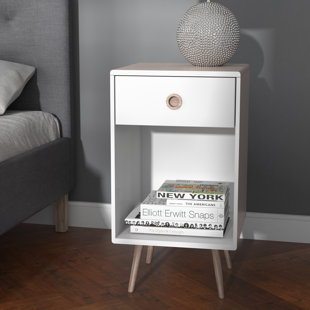 WROUGHT STUDIO Aedesia Solid + Manufactured Wood Bedside Table