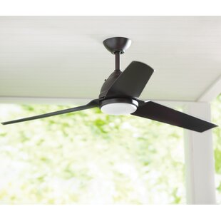 MINKA AIRE 54" Java 3-Blade Outdoor LED Propeller Ceiling Fan with Remote Control and Light Kit Included